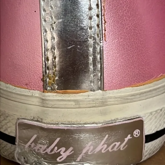 ⭐️ Baby Phat pink &amp; silver bling high top Sneakers women size 7