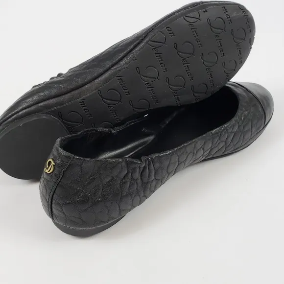 🆕️ Delman Black Leather Ballet Flats