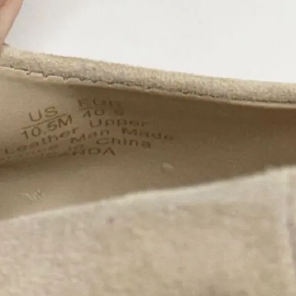 🍋 NEW Sam Edelman Flats Size 10.5 Taupe Pointed Toe Leather Upper