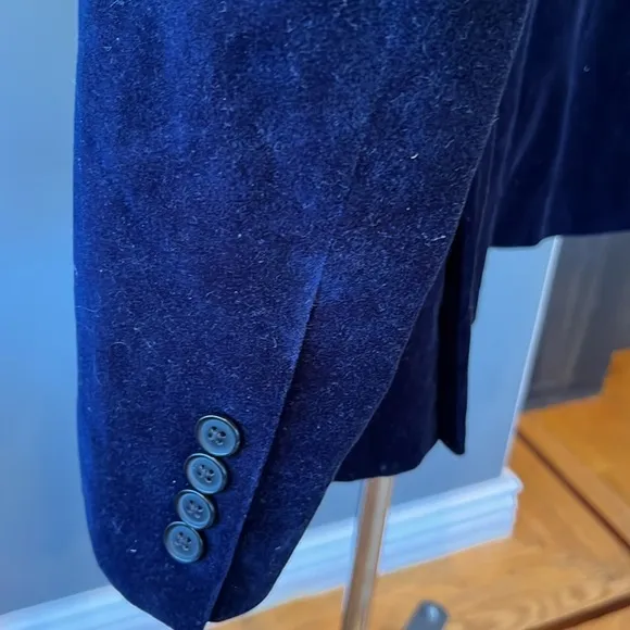 💃 Nordstrom’s 14th &amp; Union velvet blazer sports coat blue single breasted 40L