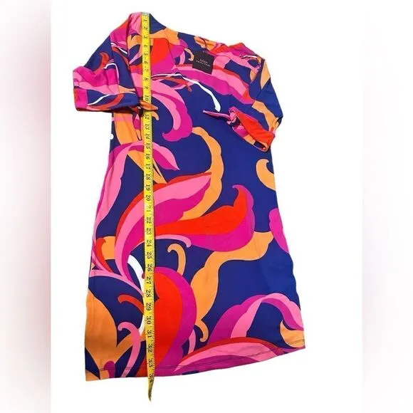🔥🔥 TRINA TURK Vinet Scrolling Floral Three-quarter Sleeve Dress Size XS