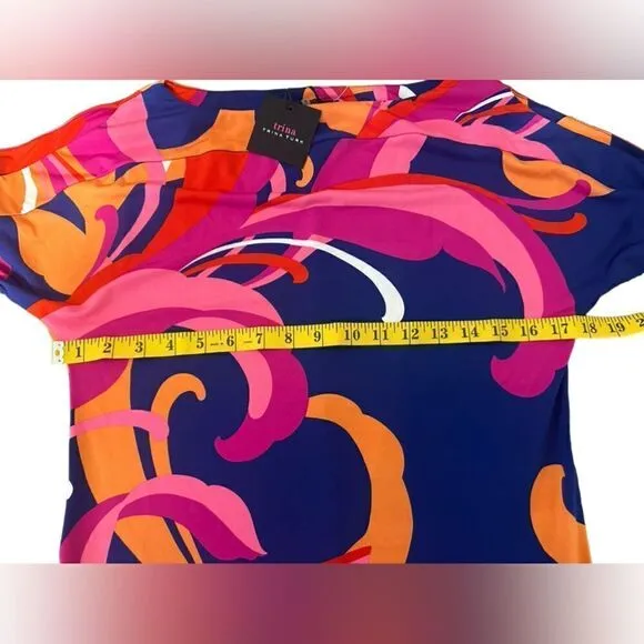 🔥🔥 TRINA TURK Vinet Scrolling Floral Three-quarter Sleeve Dress Size XS