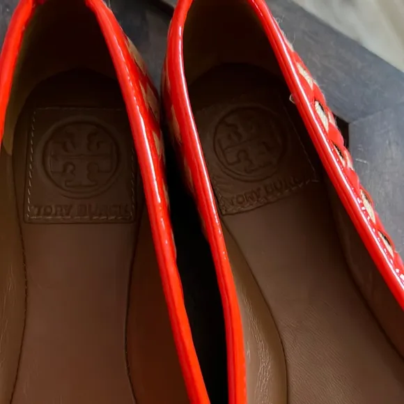 🔥1 hour sale - Worn 1X, Tory Burch, ballet Prescott flats, orange cream, 6.5