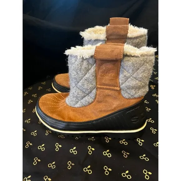 1 Sorel Tivoli Women's brown Insulated fleece lined Pull-On Boots size 10