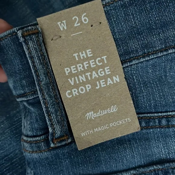 *2/$90, 3/$80 4/$70* Madewell The Perfect Vintage Crop Jean, NWT