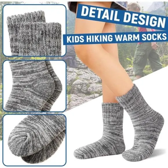 4 Pairs Kids Heated Socks Winter Thermal Insulated Socks