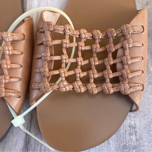AD &amp; DAUGHTERS brown slip on flat sandals sz 8