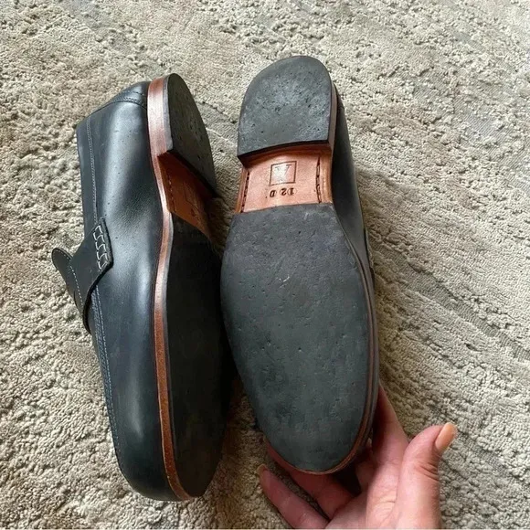 Adelante Luca Penny Loafer Dress Shoes Slip On Blue Leather: 12 D