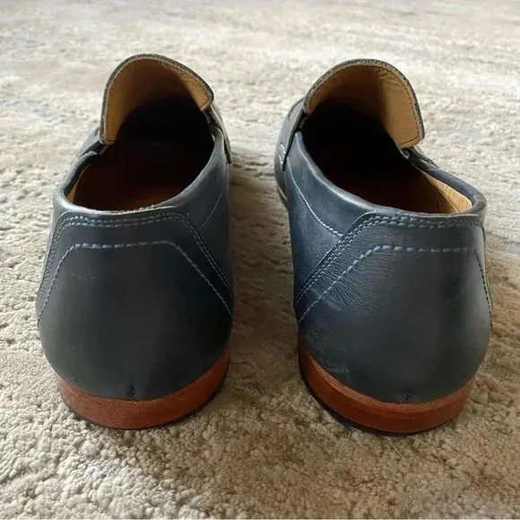 Adelante Luca Penny Loafer Dress Shoes Slip On Blue Leather: 12 D