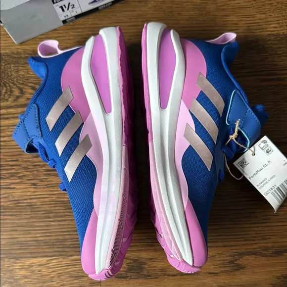 Adidas Blue and Pink Sneakers with Velcro Closure