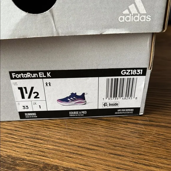 Adidas Blue and Pink Sneakers with Velcro Closure