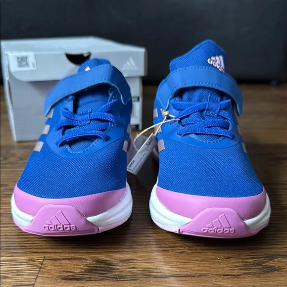 Adidas Blue and Pink Sneakers with Velcro Closure