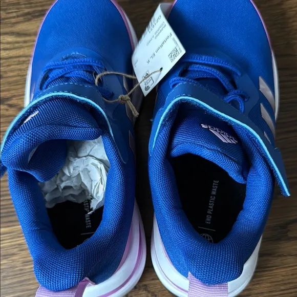 Adidas Blue and Pink Sneakers with Velcro Closure