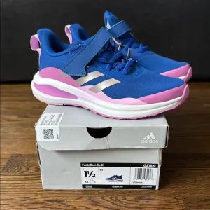 Adidas Blue and Pink Sneakers with Velcro Closure