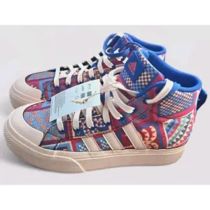 Adidas Bravada Platform Sneakers Women's 8 Blue Floral Lace High Top New
