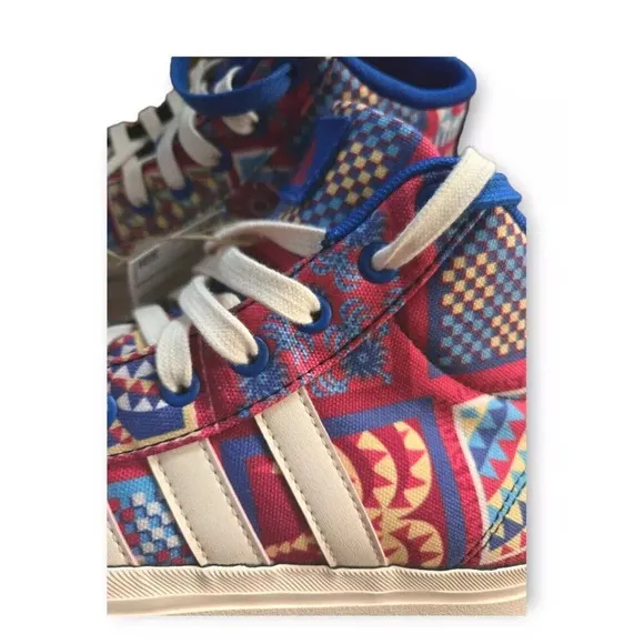 Adidas Bravada Platform Sneakers Women's 8 Blue Floral Lace High Top New