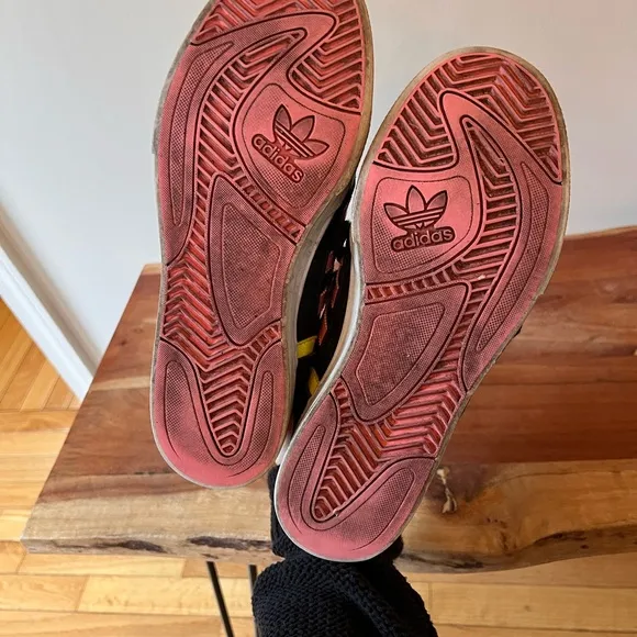 Adidas Extraball Neon Pink and Yellow High Top Sneakers