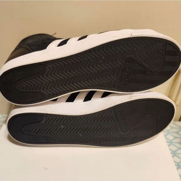 Adidas NEO CloudFoam Black Suede ART B74246 High-Top Sneakers Womens sz. 8.5