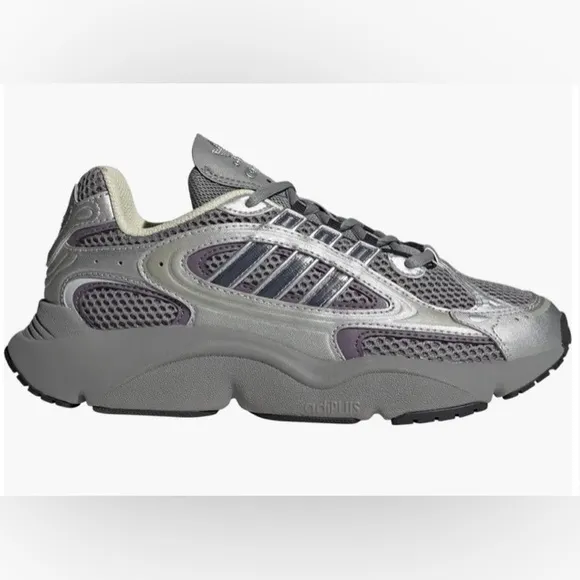 Adidas New Women Ozmillen Grey Black Violet Chunky Sneakers Shoes Size 8