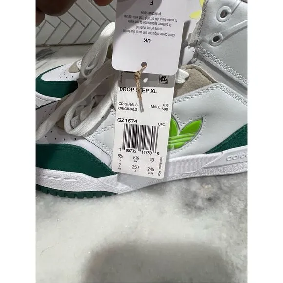 Adidas Originals Drop Step XL White Green High Top Men's Sneakers GZ1574 Sz 7
