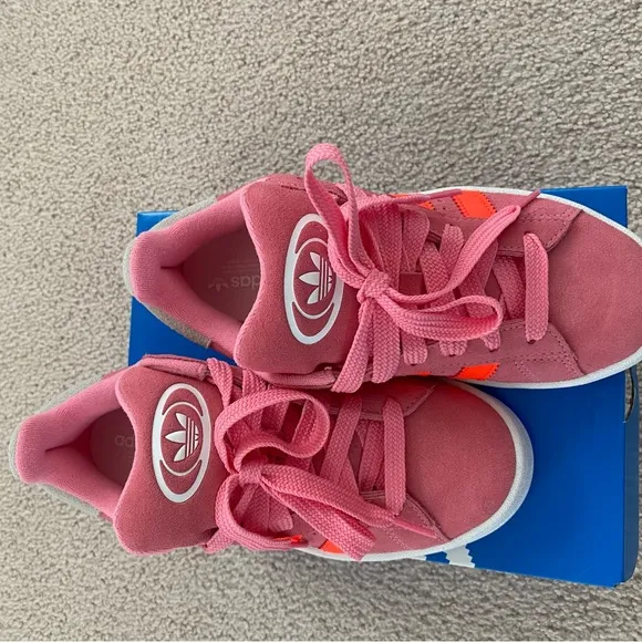 Adidas Pink High-Top Sneakers Suede-Like Material