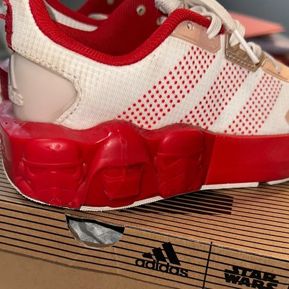 Adidas Red and White Sneakers Modern Chunky Design