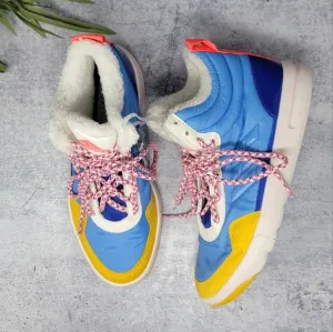 Adidas Stella Sport Irana Blue Yellow Coral Colorblock High Top Sneakers