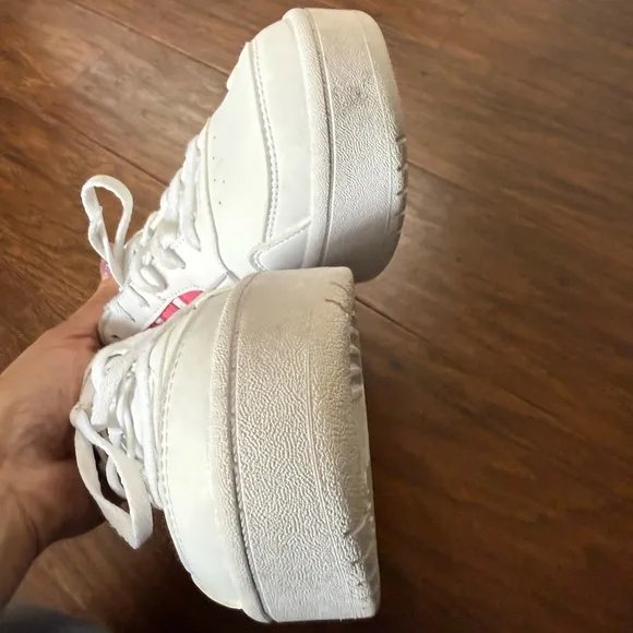 Adidas Women's White and Pink Sneakers-Bold 3.0 Chunky Heel-Size 9