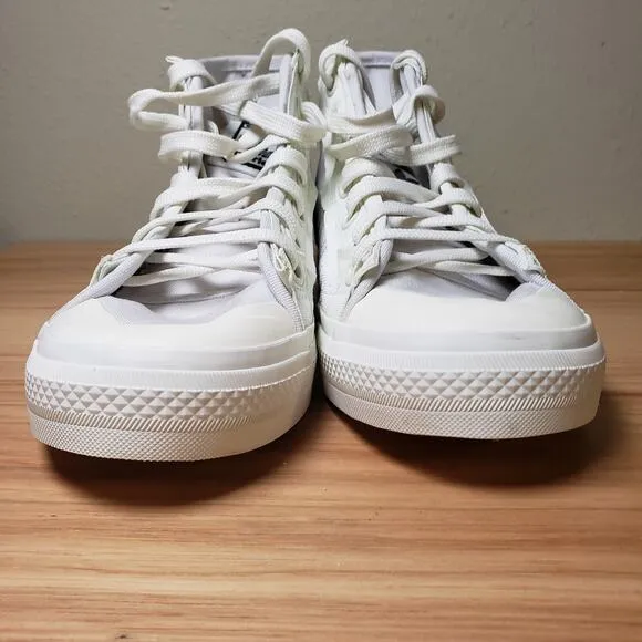 Adidas x Parley Men's 6 Nizza High Top Trainers Sneakers White Black Retro Skate