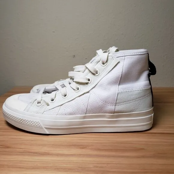 Adidas x Parley Men's 6 Nizza High Top Trainers Sneakers White Black Retro Skate