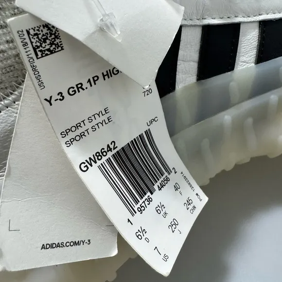 Adidas Y-3 GR.1P High-Top Sneakers White Men’s Size 7 GW8642