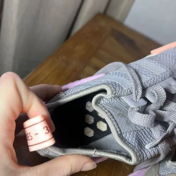 Adidas Gray and Pink Sneakers with Knit Fabric and Chunky Sole