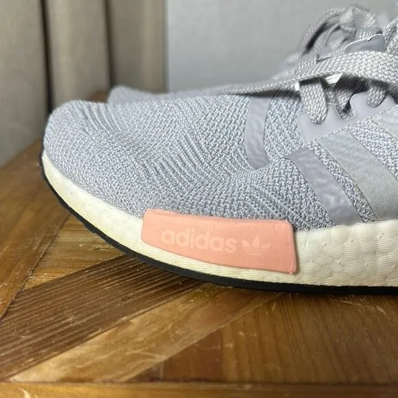 Adidas Gray and Pink Sneakers with Knit Fabric and Chunky Sole