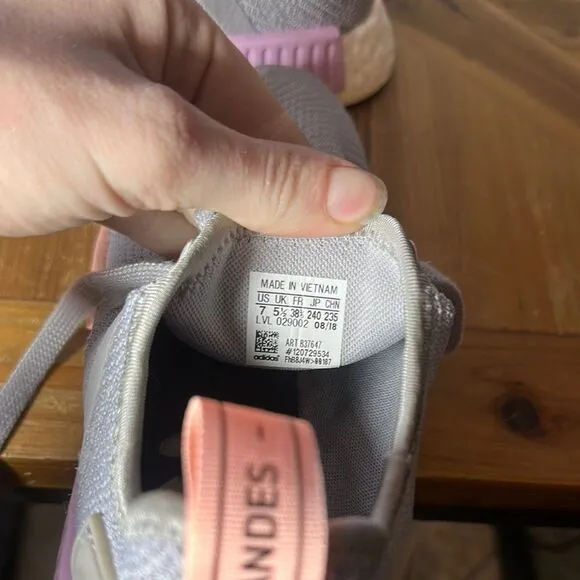 Adidas Gray and Pink Sneakers with Knit Fabric and Chunky Sole