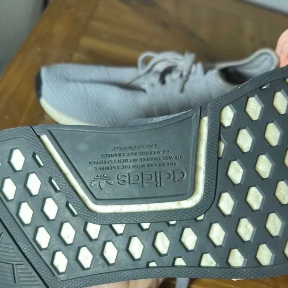 Adidas Gray and Pink Sneakers with Knit Fabric and Chunky Sole