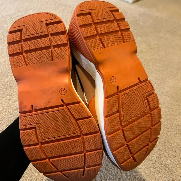 Adolfo Domínguez Sz 37 Colorful Chunky Sneakers white orange brown