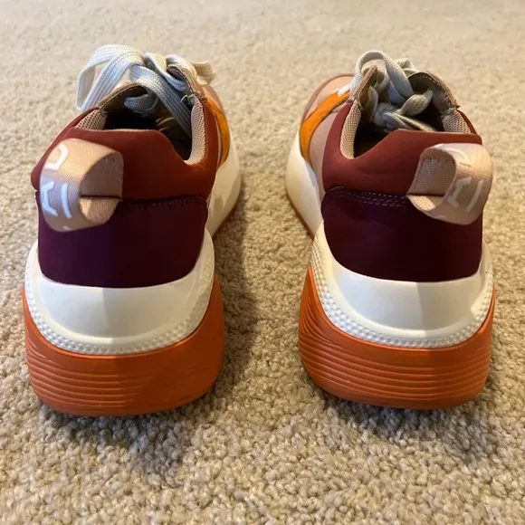 Adolfo Domínguez Sz 37 Colorful Chunky Sneakers white orange brown