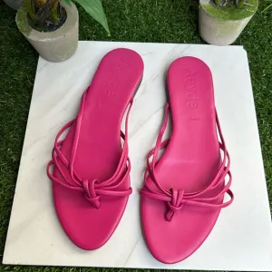 Aeyde Strappy Mule Sandal Slides DaintyModern Minimal Genuine Leather 39 US 9