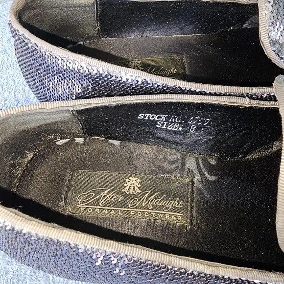 After Midnight Pewter Sequins Formal Dress Loafers Men's Shoe Size 8