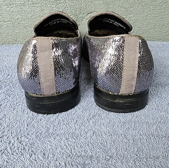 After Midnight Pewter Sequins Formal Dress Loafers Men's Shoe Size 8