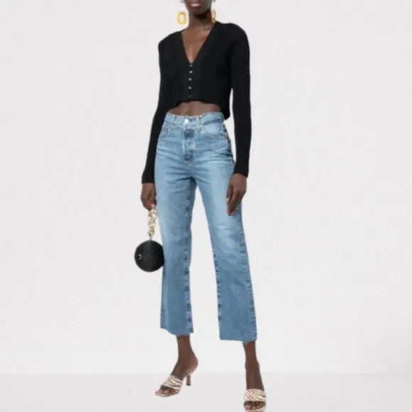 AG Alexxis High-Rise Vintage Straight Crop Jean in 18 Years Creekside 31 NWT