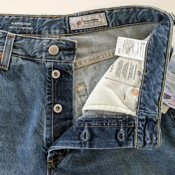 AG Alexxis High-Rise Vintage Straight Crop Jean in 18 Years Creekside 31 NWT