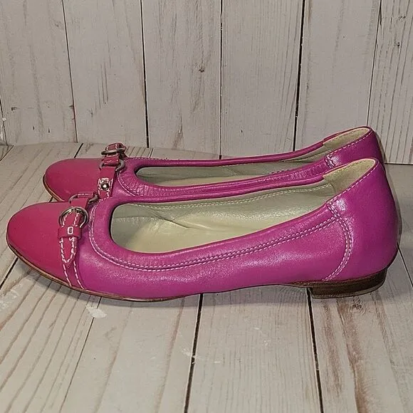 AGL ATTILIO GUISTI LEOMBRUNI 35 EU 5 US Ballet Flats Fuchsia Pink Leather ITALY