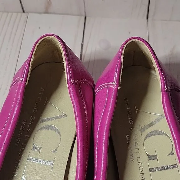 AGL ATTILIO GUISTI LEOMBRUNI 35 EU 5 US Ballet Flats Fuchsia Pink Leather ITALY