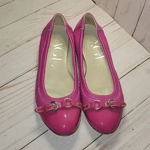 AGL ATTILIO GUISTI LEOMBRUNI 35 EU 5 US Ballet Flats Fuchsia Pink Leather ITALY
