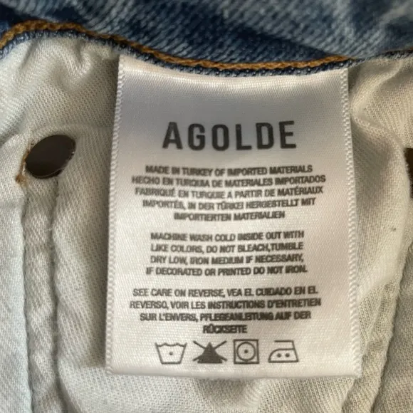 AGOLDE Nico Slim Straight Cropped Jean. Size 29.