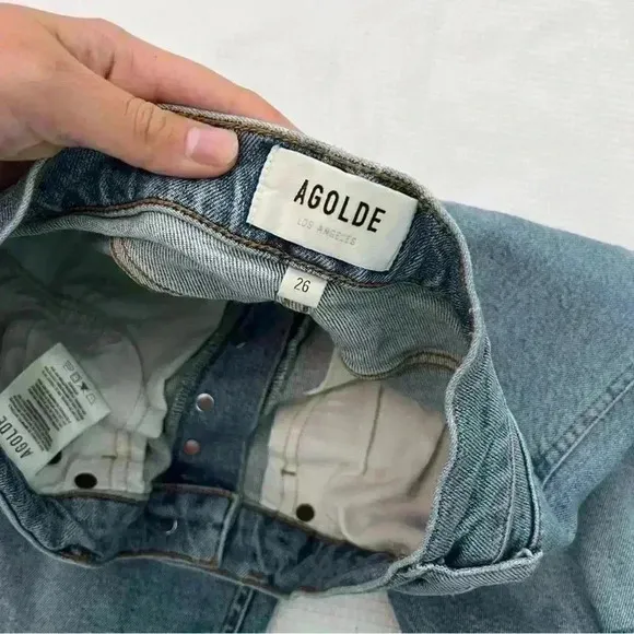 ⚡️AGOLDE Riley High Rise Straight Crop Jeans Distressed