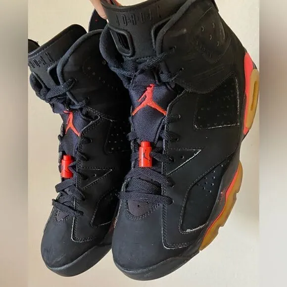 Air Jordan 6 Infer Red Black Sneakers 2000 OG Retro Size 10.5