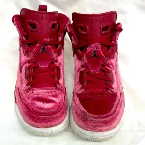 Air Jordan spizike velvet noble red high top sneakers youth sz 3y