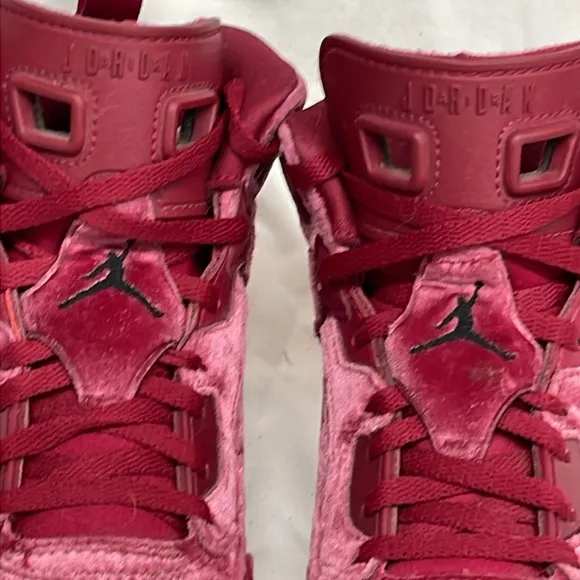 Air Jordan spizike velvet noble red high top sneakers youth sz 3y